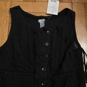 Anthropologie black cotton top! New!